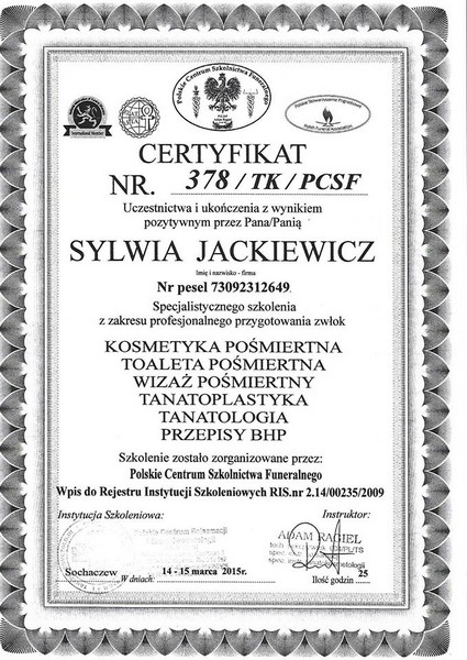 CertyfikatSylwia